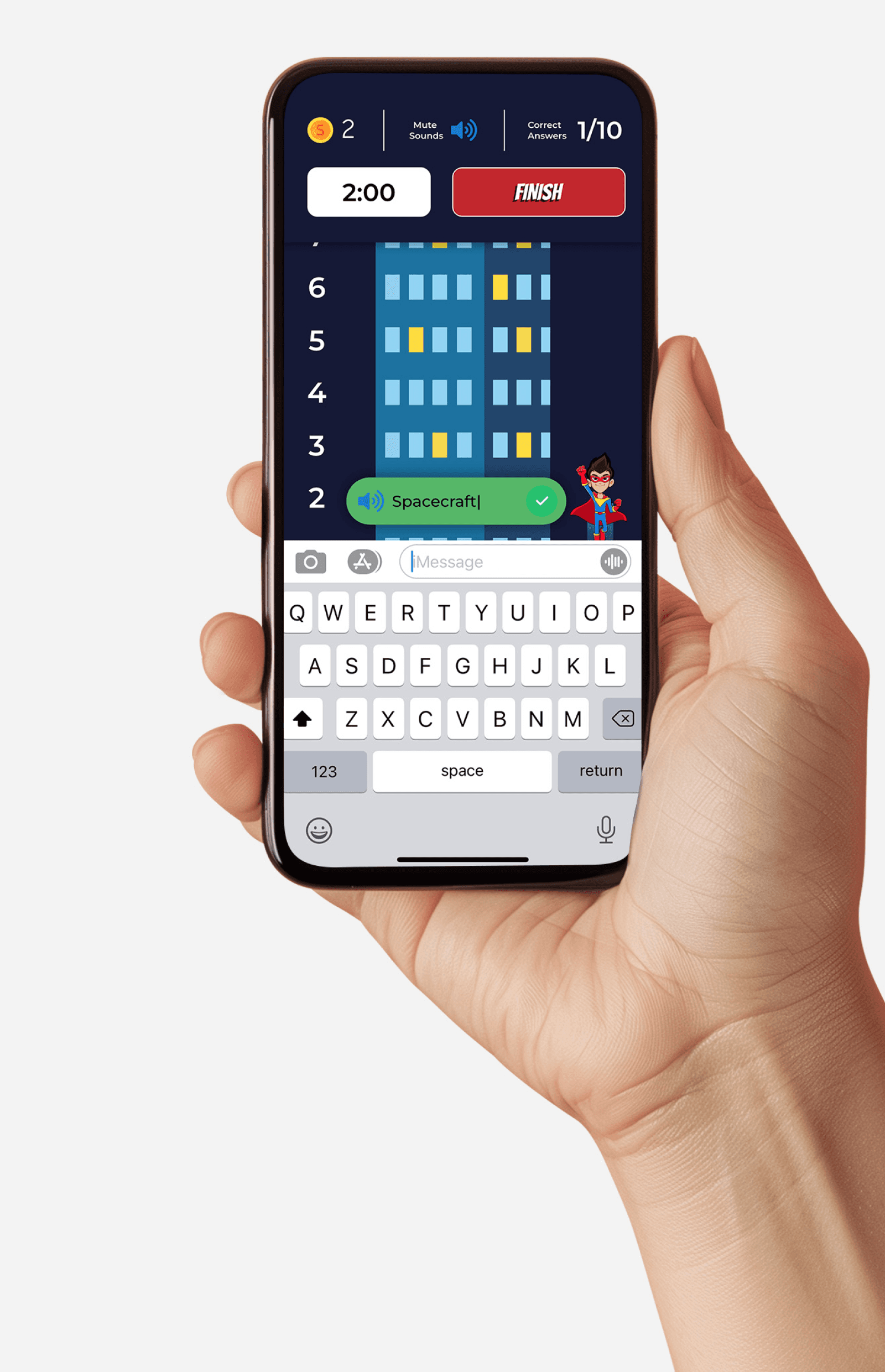 Super spellers app on a phone