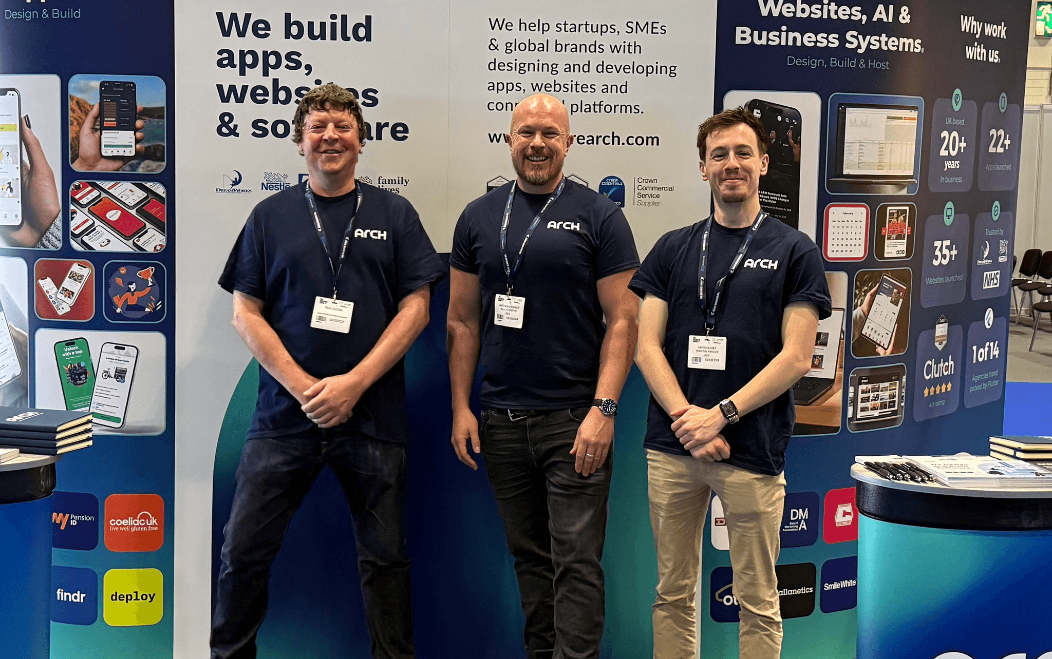 Arch team members at an event