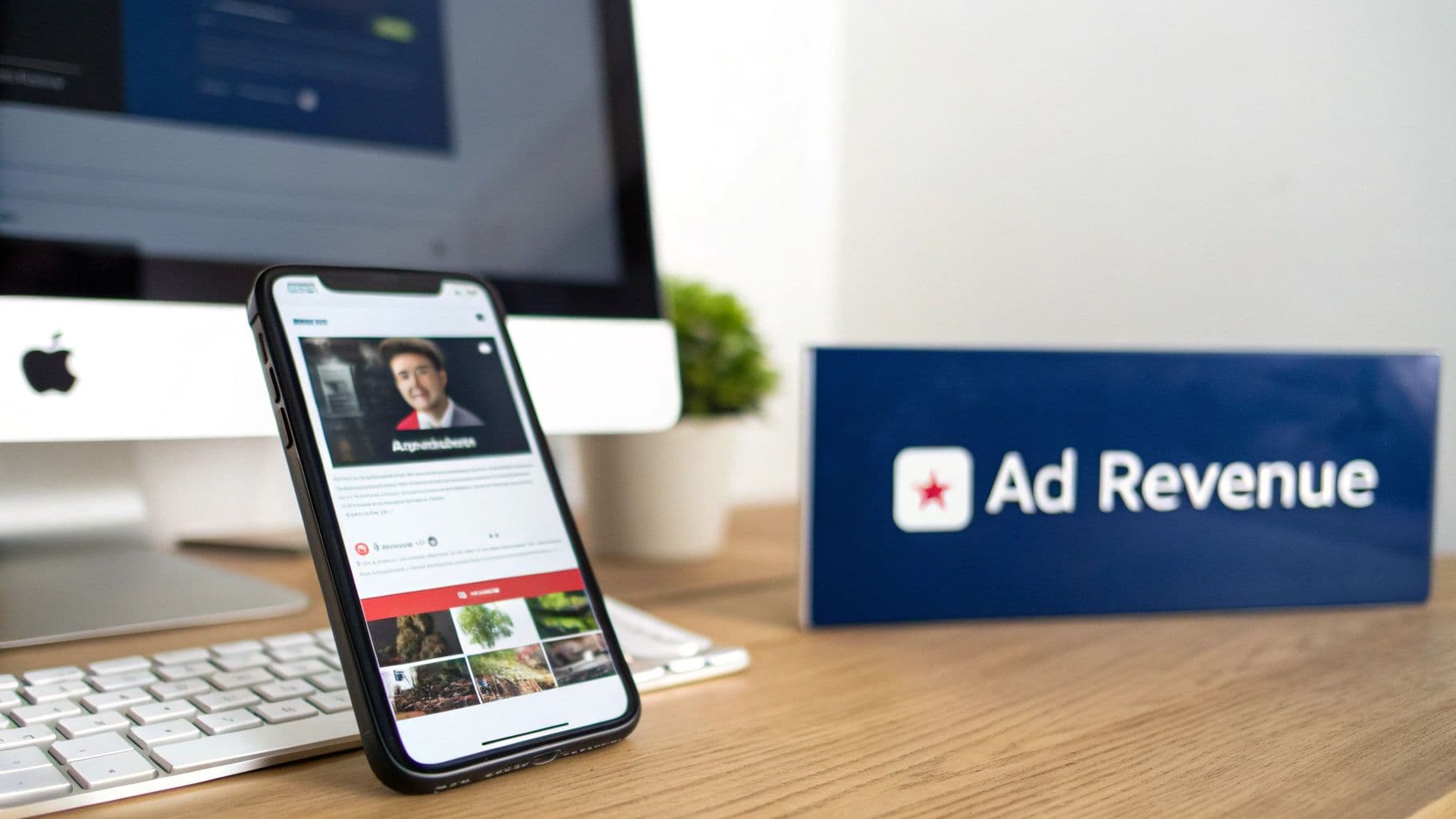 a Mobile phone showing monetisation strategies