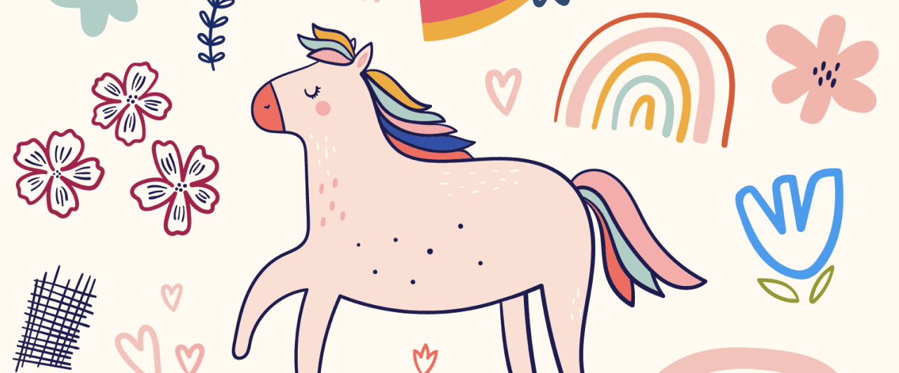 Pink unicorn pattern